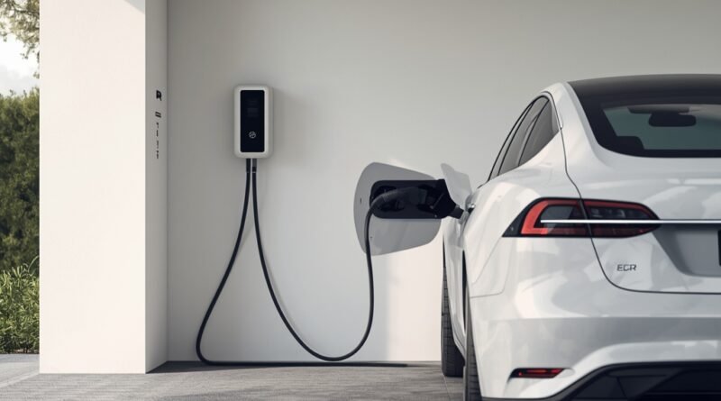 Electric car charging at home with a Level 2 charger
