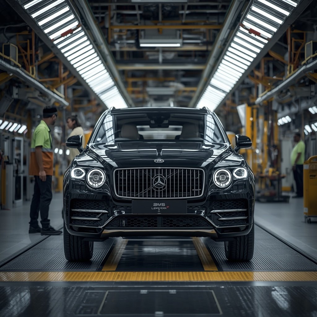 Workers on an automotive assembly line at a UK manufacturing plant